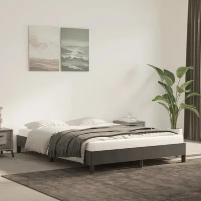 Produktbild von The Living Store Bettgestell Dunkelgrau 140x200 cm Samt