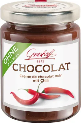 Produktbild von Schoko-Creme CHOCOLAT mit dunkler Schokolade & Chili von Grashoff, 250g