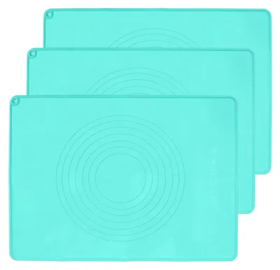 Produktbild von 3-teilige Silikon-Backmatte, 50 x 70 cm grüne Nudelholzmatte, 5 mm dicke Backmatte zum Ausrollen von Teig in der Küche