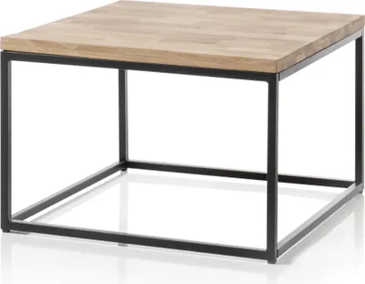 Image de Couchtisch >SAKURA< in Asteiche, Massivholz / Metall - 70x45x70cm (BxHxT)