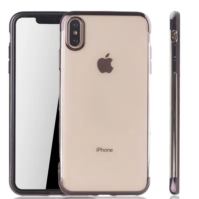 Produktbild von Handyhülle für Apple iPhone XS Max Schwarz - Clear - TPU Silikon Case Backcover Schutzhülle in Transparent   Schwarz
