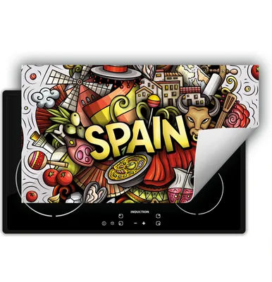 Produktbild von DarHaus Herdabdeckplatte 90x52 cm Anti Rutsch Matte Aufrollbar, Spanien