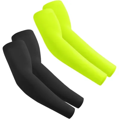 Produktbild von Armstulpen Sport Ärmel für Damen Herren 2 Paare Schwarz+Fluoreszierend