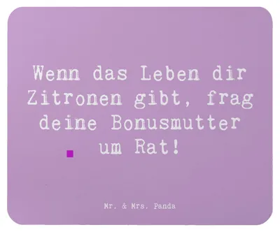 Produktbild von Mr. & Mrs. Panda Mouse Pad Spruch Rat bei Bonusmutter - Lavendeltraum - Geschenk, Verwandte, einzigartige Designs, Mauspad, Elternteil, Jubiläen, Stiefmutter, pc, laptop