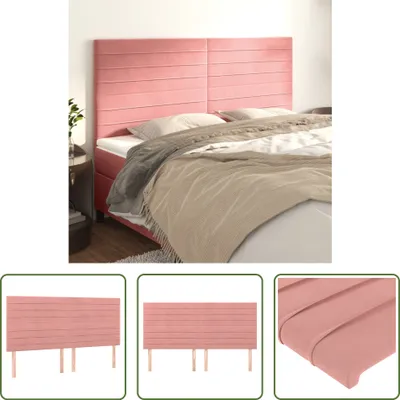 Produktbild von The Living Store Kopfteile 4 Stk. Rosa 80x5x78/88 cm Samt