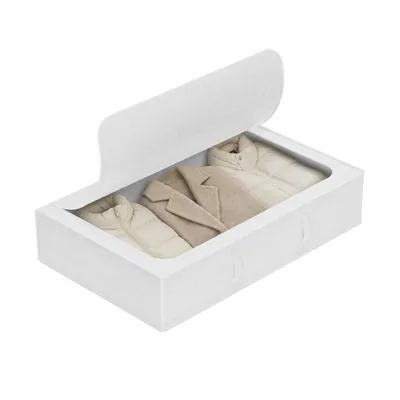 Produktbild von Unterbettkommode 90x53x18cm Vliesstoff Aufbewahrungsbox faltbar mit Reißverschluss & Griff, Bettdecken Kleidung Organizer