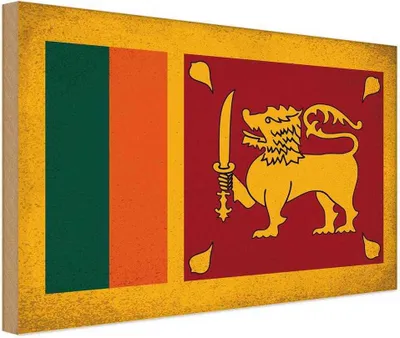 Produktbild von vianmo Holzschild 30x40 cm Sri Lanka Flagge Fahne Wappen