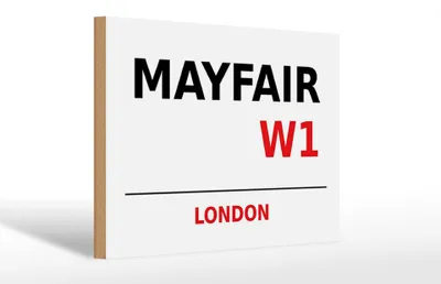 Produktbild von Holzschild London 30x20cm Mayfair W1
