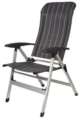 Produktbild von Campingsessel Colima - Anthrazit/weiß gestreift