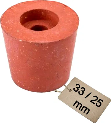 Produktbild von Gummistopfen | 33/25 mm | ROT | Gummikorken Gärspund Gärverschluss Stopfen Gäraufsatz