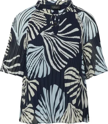 Produktbild von s.Oliver Chiffon Bluse Regular Fit mit Plissee, Rüschen und weiten Raglanärmeln