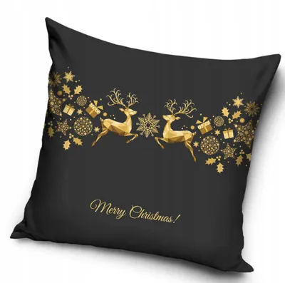 Produktbild von Carbotex Weihnachts-Kissenhülle mit Rentier 40x40cm Grafitschwarz
