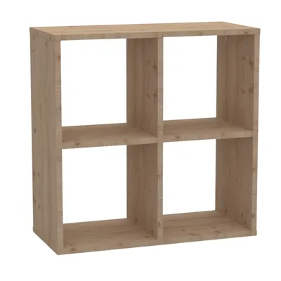 Produktbild von Brüder-Möbel | Würfelregal 2x2 - Bücherregal in Eiche Craft Gold - 4 Fächer - Regal für Wohnzimmer, Büro, Kinderzimmer