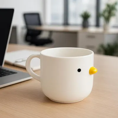 Image de Tasse en céramique avec motif de poulets, 410 ml