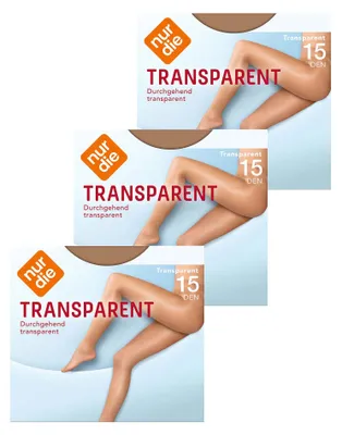 Produktbild von NUR DIE 3-Pack Strumpfhose Transparent 15 DEN - amber/schwarz - Größe 38-40