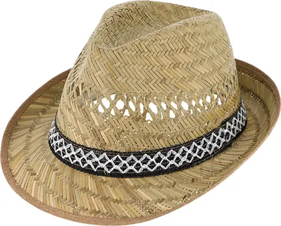 Produktbild von Fiebig Strohhut Trilby Erntehut mit gemustertem Band Natur Gr. 55