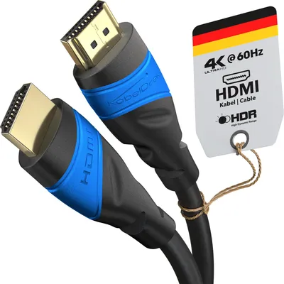 Produktbild von KabelDirekt 609613458231, 15 m, HDMI Typ A (Standard), HDMI Typ A (Standard), 3D, 18 Gbit/s, Schwarz