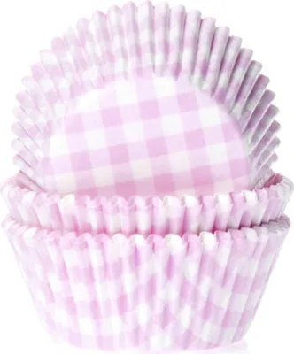 Produktbild von 50 Muffinförmchen, rosa weiß kariert