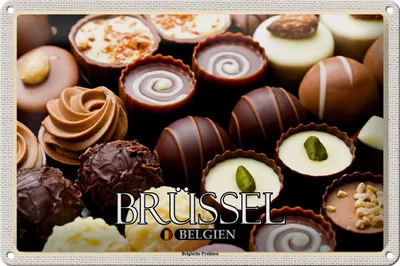 Produktbild von Blechschild Reise 30x20cm Brüssel Belgien Belgische Pralinen