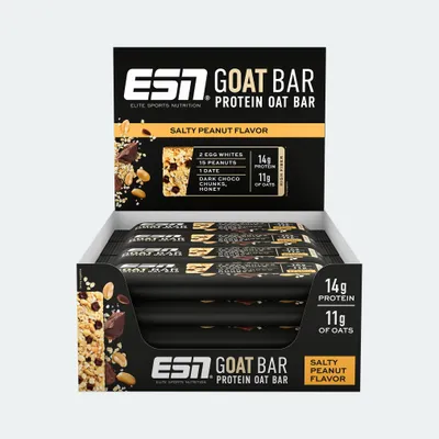 Produktbild von ESN GOAT Protein Oat Bar - 55g, 12x 55g Salty Peanut