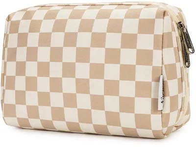 Image de Trousse de maquillage pour femme, grande, marron clair