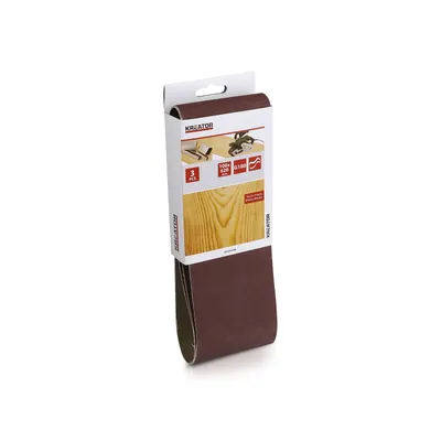 Produktbild von KREATOR Holz Schleifband für Bandschleifer - 3 Stück - Körnung G180 - 10 x 62 cm