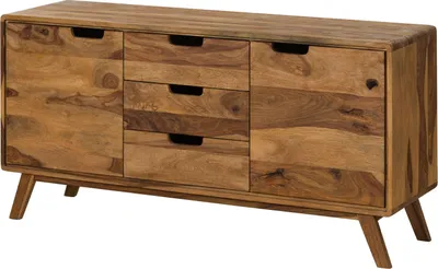 Immagine prodotto di MASSIVMOEBEL24 | Credenza in legno di Sheesham 134x40x65  laccato-sabbiato naturale  MALMÖ 2 #207