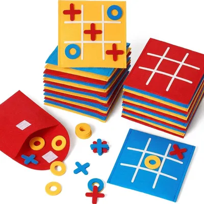 Produktbild von Tic Tac Toe Spielset, 12 Mini Spiele, 12 x 12 cm, bunt, für Kinderpartys