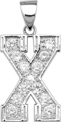 Produktbild von Stylischer 925 Sterling Silber Buchstaben / Initiale Damen - Anhänger mit Zirkonia; TRS35301LTX