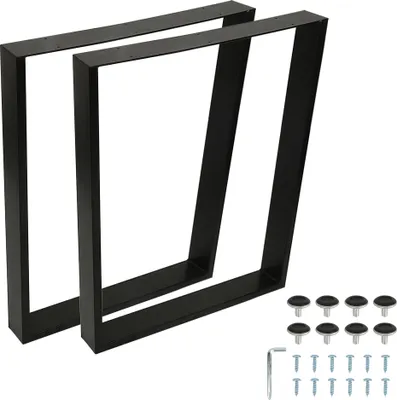Image de WYCTIN 2 pieds de table piètement de table acier 60*72cm design industriel noir