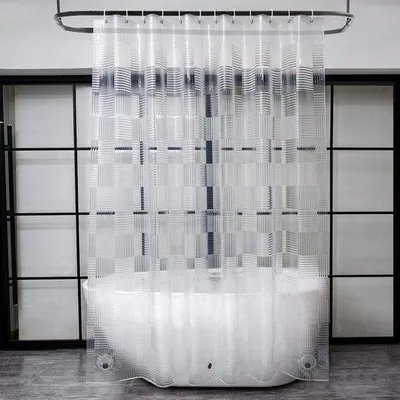 Zdjęcie produktu dla Stylowa zasłona prysznicowa z magnesami, 150 x 180 cm, wzór 3D