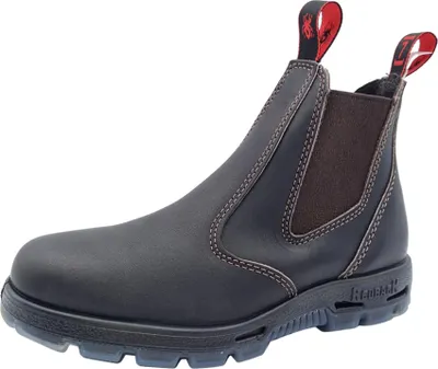 A single brown Redback Chelsea boot is shown against a white background.