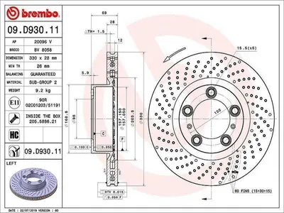 Produktbild von Bremsscheibe BREMBO 09.D930.11