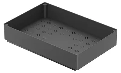Zdjęcie produktu dla Szafka kuchenna z wysuwanym organizatorem – szuflady i półki – wysuwana konstrukcja – tworzywo ABS – montaż bez wiercenia – 27 cm – czarny