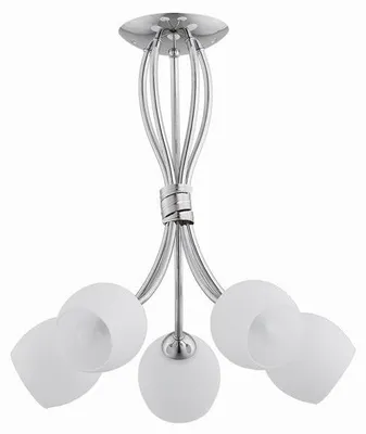 Obrázok produktu pre Závesná lampa BUENA, chrómovo-biela, 5xE14x10W, kov, rozmery: 45x43x43 cm, IP20, Alfa