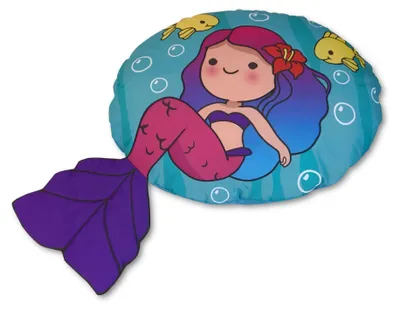 Runder Kinder-Sitzsack, Meerjungfrau, 110x90x20 cm, Polyester