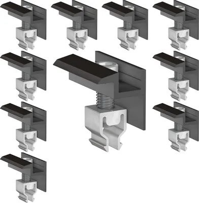 Produktbild von 10x Endklemme Klickfix schwarz 30-40mm Solarmodul Halterung Modulklemme Solar Modul Klemme Befestigung Halterung PV Montage Panel Aluminium Profil
