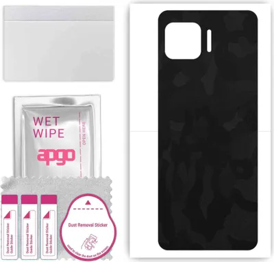 Produktbild von apgo Rückseite Schutzfolie, Skin, kompatibel mit Motorola One 5G, Hinten Displayschutzfolie aus Vinylfolie, kratzfest, einfache Montage - Schwarzes Tarnmuster