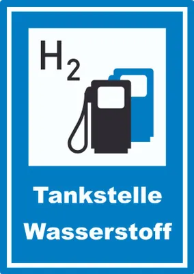 Produktbild von Wasserstofftankstelle Aufkleber A9 (37x52mm)
