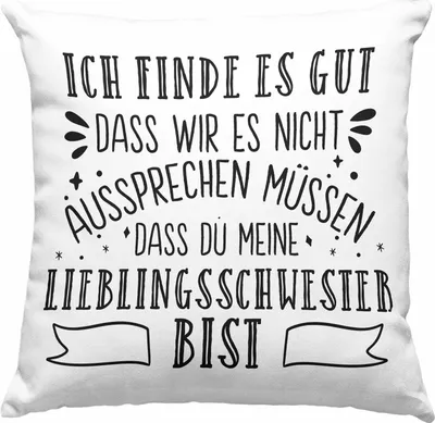 Produktbild von Trendation - Lieblingsschwester Deko-Kissen mit Füllung 40x40 Geschenk für Schwester Spruch Schwester  Deko-Kissen mit Füllung 40x40 Geschenkidee Sprüche (Rosa)