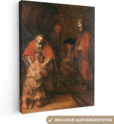 Obrázek produktu pro OneMillionCanvasses® - Obraz na plátně - Návrat marnotratného syna - Rembrandt van Rijn, nástěnná malba, nástěnné dekorace obrazy obývací pokoj, 60x80cm