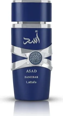 Produktbild von Lattafa Asad Zanzibar, Männer, 100 ml, Nicht nachfüllbare Flasche, Flüssiges Parfüm, Schwarzer Pfeffer, Lavendel, Iris, Meersalz
