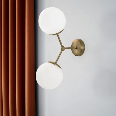 Produktbild von Opviq, Moderne Wandleuchte mit Metallkörper, Gelb und Weiß, 28 x 15 cm, Höhe: 44 cm | 2 x E27 Max 40 W | IP20 | Inklusive Montageanleitung | Elegantes Design für Hotel und Zuhause.
