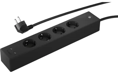 Produktbild von Brennenstuhl hugo! SOCKET Steckdosenleiste mit USB C 20W PD und vier Schutzkontakt-Steckdosen (Steckdosenleiste 4-fach mit Touch-Schalter, Anti-Rutsch-Gummi und 2m Kabel) deep black