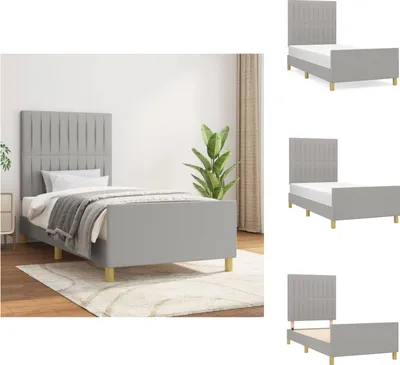 Produktbild von vidaXL Bettgestell mit Kopfteil Hellgrau 90x200 cm Stoff -  Betten & Bettgestelle