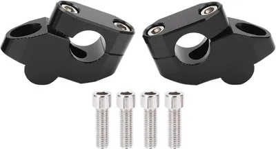 Imagen del producto de Adaptador para elevar la altura del manillar - Elevadores de manillar - Accesorios universales para motocicletas - Color - Aluminio - Mayor comodidad - Compatible con manillares de 22 mm...