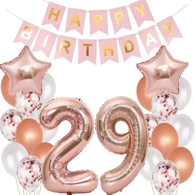 Produktbild von Rosa Ballon-Set zur Dekoration für den 29. Geburtstag