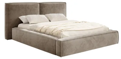 Produktbild von Selsey Tilves – Polsterbett 180x200 mit Bettkasten, Lattenrost, Velours, hellbraun