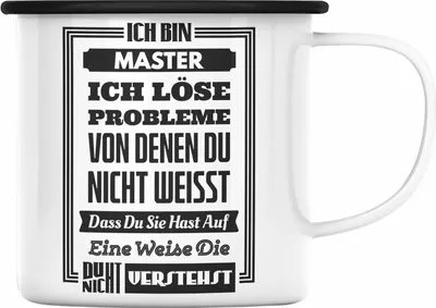 Produktbild von Trendation - Master Prüfung Emaille Tasse bestanden Geschenk Abschluss Masterarbeit Exam Prüfung (Schwarz)