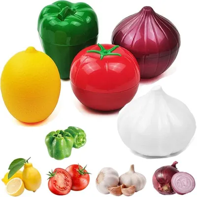 Image de Omgoods - Lot de 5 boîtes de rangement réutilisables pour les fruits et légumes - Organisateur de réfrigérateur